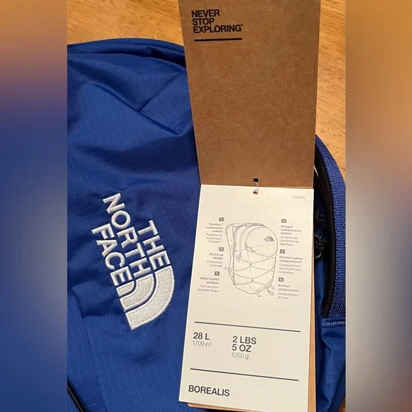 The North Face Rugged Borealis backpack in Blue and Black